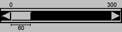 Image shows horizontal slider with starting range of 0 and ending range
 * of 300. The slider thumb is labeled 60.